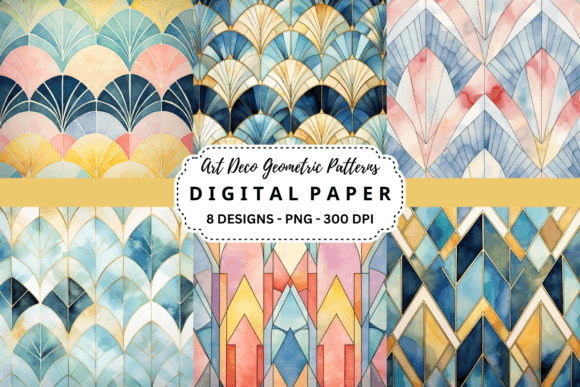 Download Art Deco Geometric Patterns Background - Art deco Collection