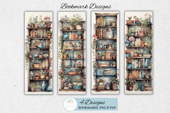 Download Vintage Book Shelf Bookmark Sublimation - Bookmark Collection
