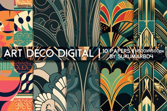 Download Art Deco Digital Paper - Art deco Collection