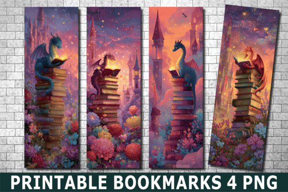 Download Cute Baby Dragon Flower Castle Bookmark - Bookmark Collection