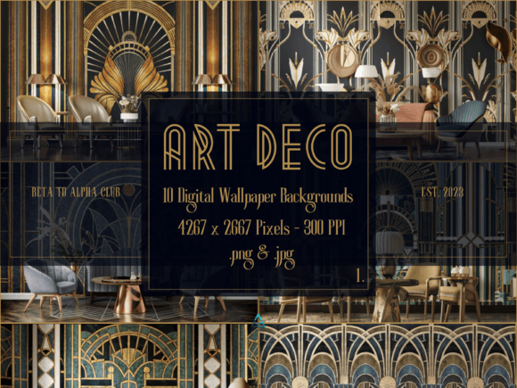 Download Art Deco Digital Backgrounds Wallpapers - Art deco Collection