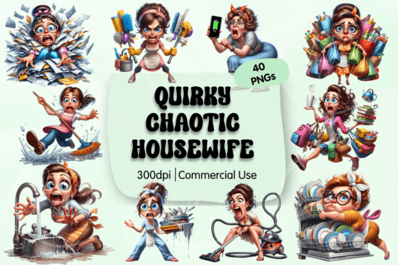 Download Quirky Chaotic Housewife Clipart - Quirky Collection