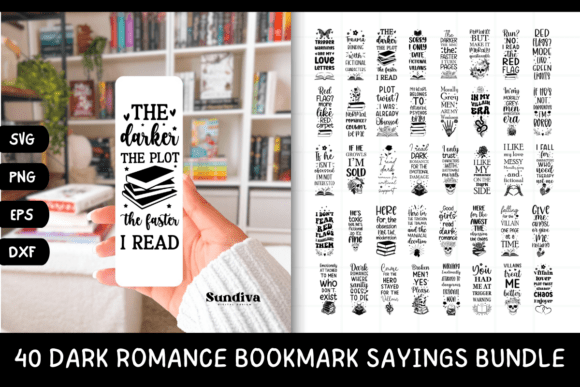 Download Dark Romance Bookmark Sayings SVG Bundle - Bookmark Collection