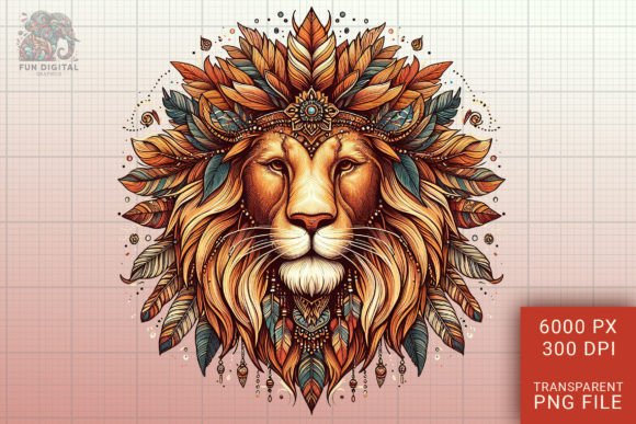 Download Majestic Lion King Leo Boho Style Png - Boho Collection